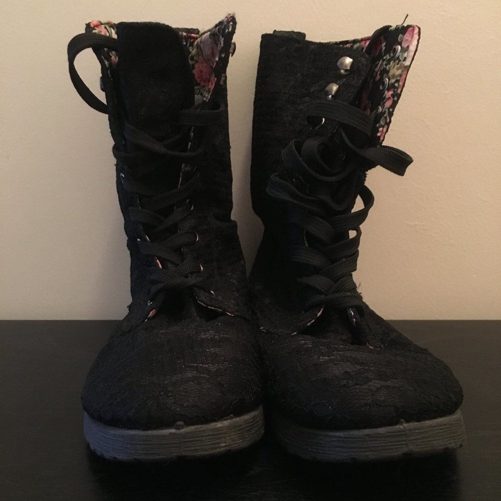 Black Lace Combat boots